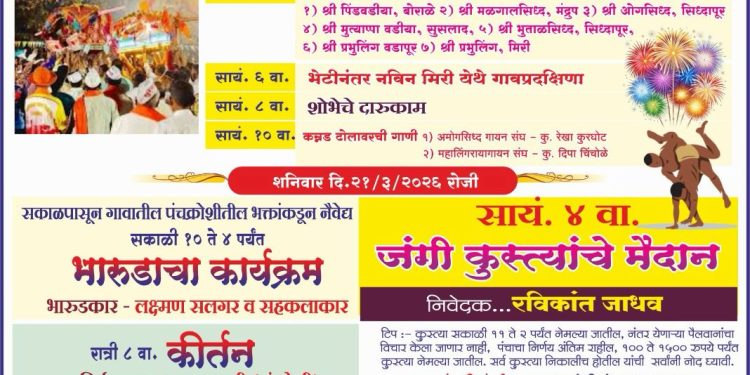 भक्तांच्या मांदियाळीत रंगणार मिरीचा श्री प्रभुलिंग उत्सव; पाहा काय आहेत यावेळची खास आकर्षणे.